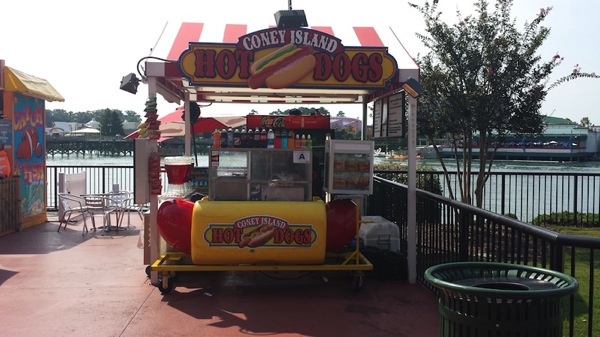 this is a photo of a like new willy dog hot dog cart for sale on the midway marketplace